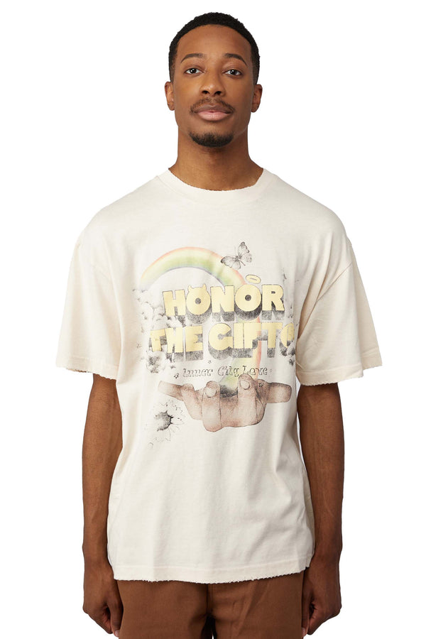 Honor The Gift Palms Tee 'Cream' - ROOTED