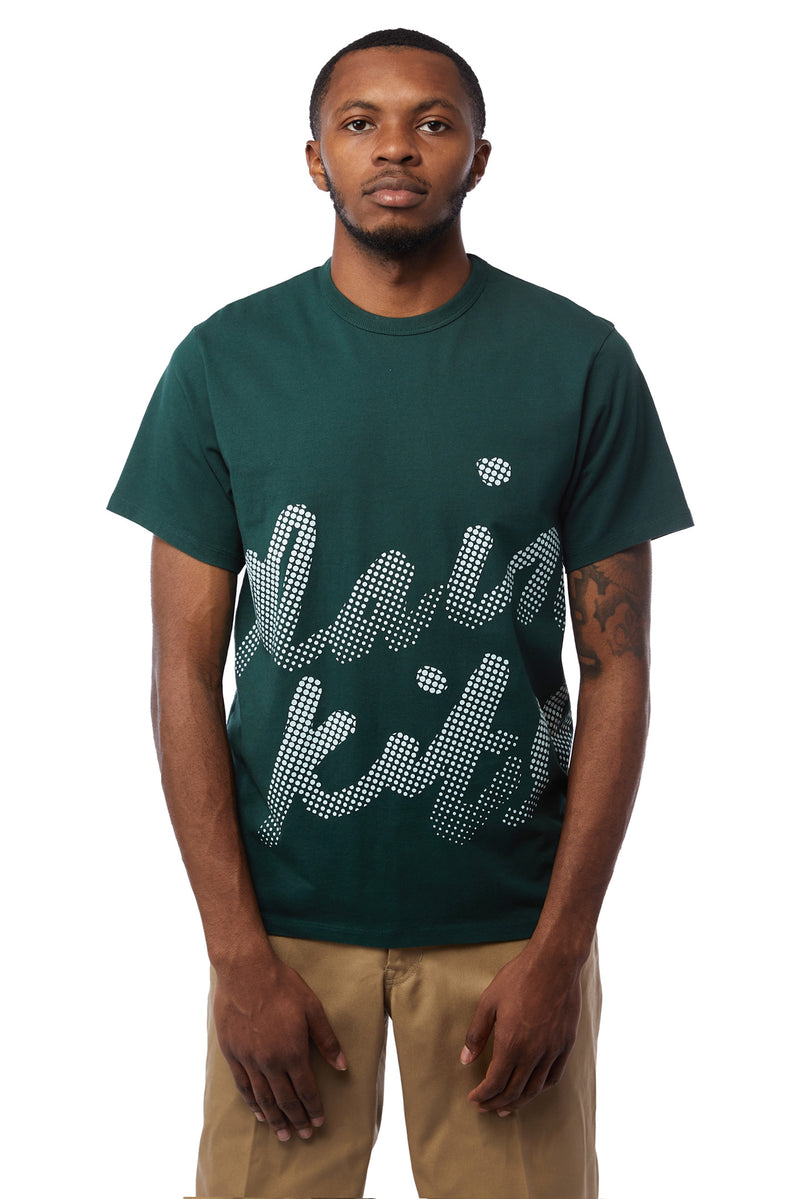 Maison Kitsune Handwriting Classic Tee 'Dark Green' - ROOTED