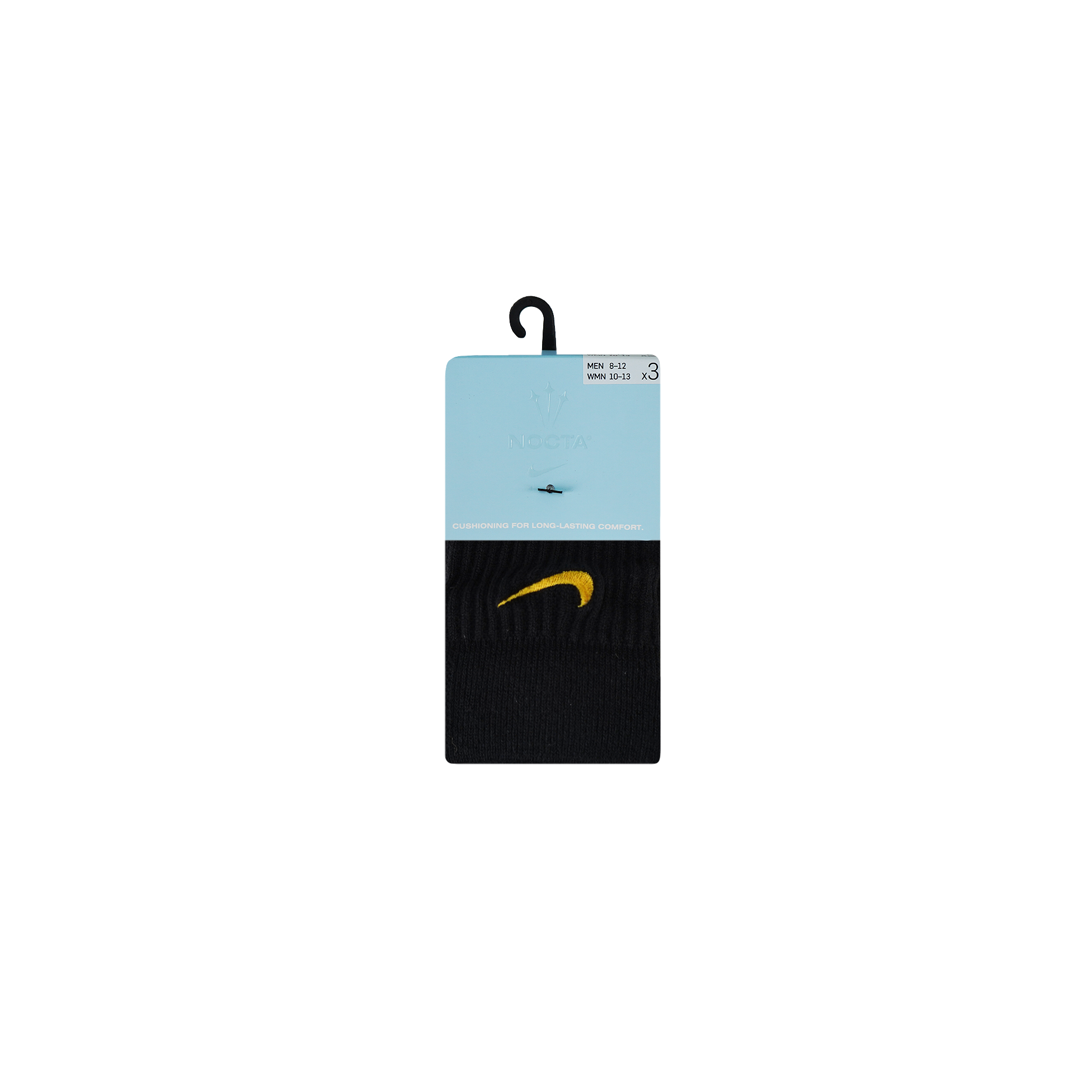 Nike x NOCTA Crew Socks (3 Pairs) 'Black/University Gold' [DD9240-010] - ROOTED