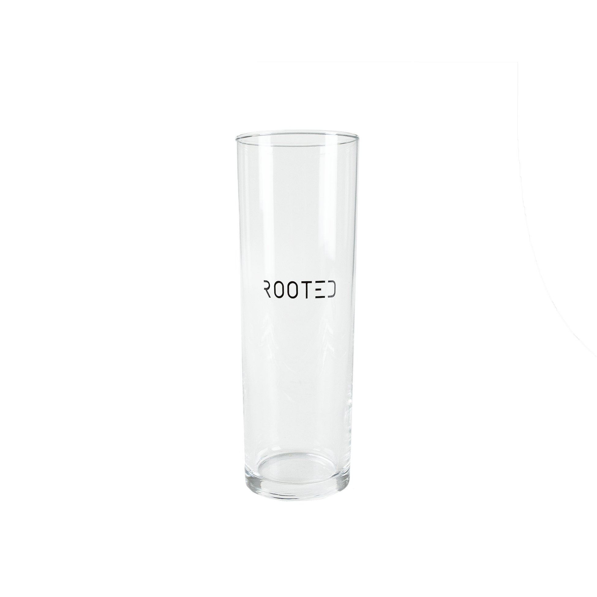 ROOTED 12oz Beverage Glass in Clear/Black