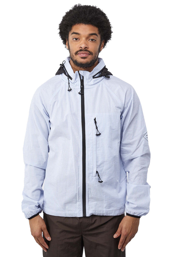 Soulland Corey Jacket 'White/Blue Stripes' - ROOTED
