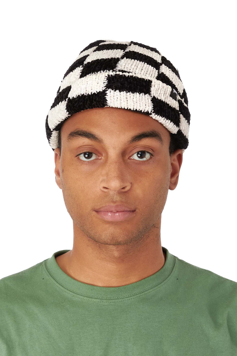 STUSSY CROCHET CHECKER BEANIE-