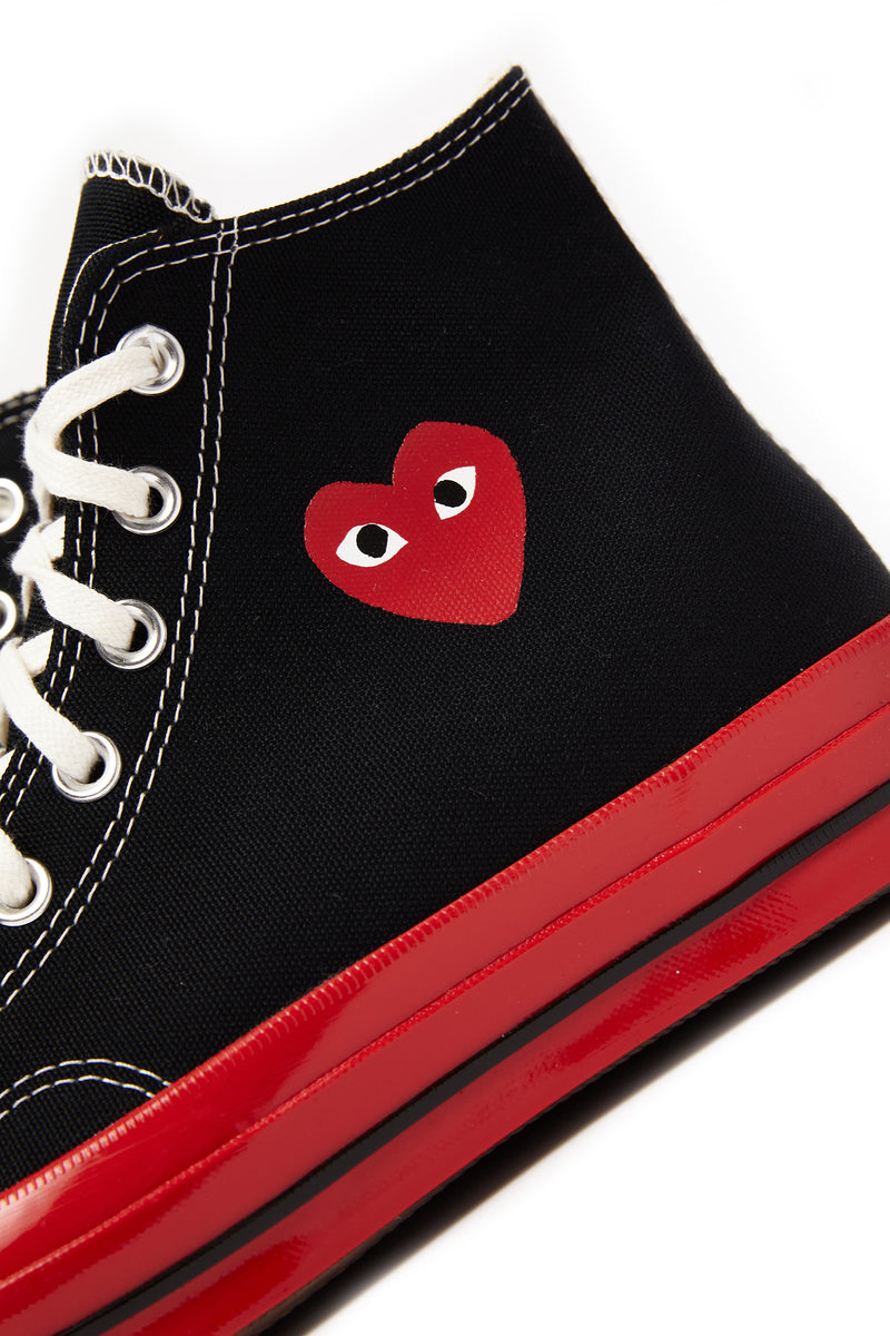 Comme des Garcons PLAY x Converse Chuck 70 High Shoes Black/Red
