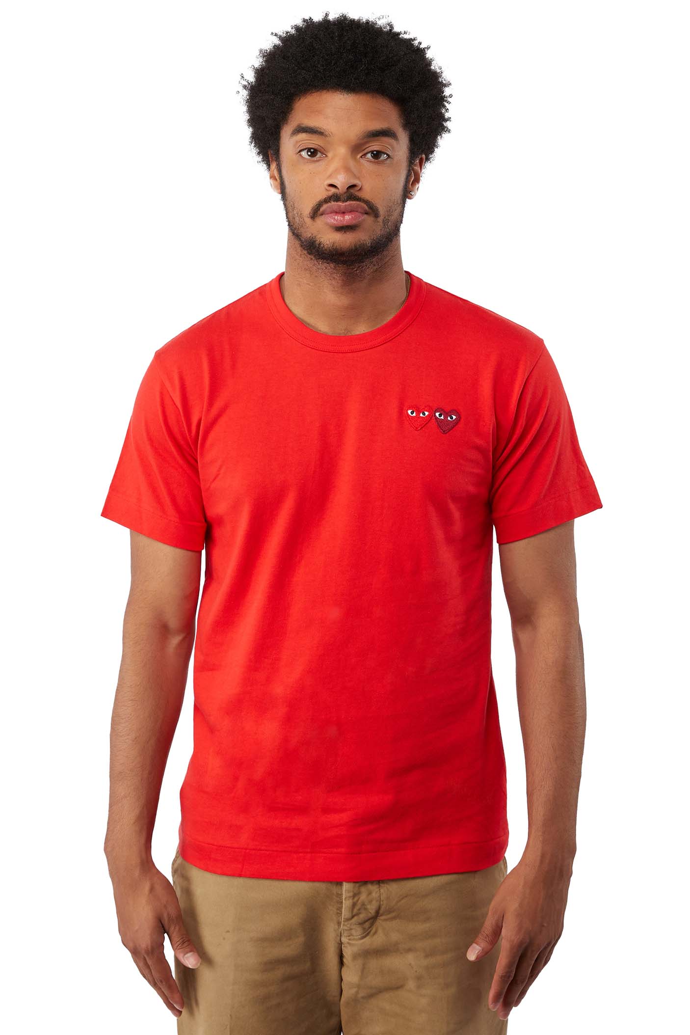 Comme Des Garçons Double Heart Tee 'Red' - ROOTED