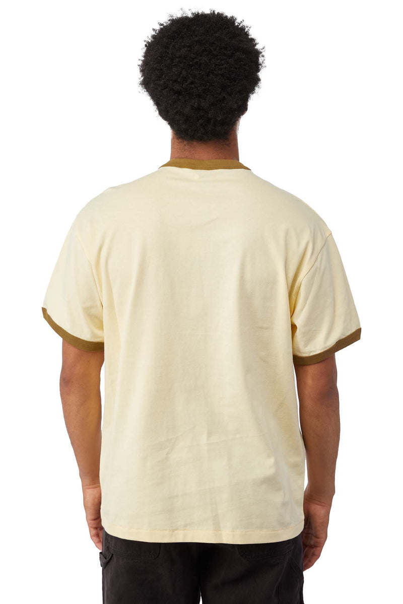 Brain Dead Throw Up Ringer Tee 'Cream' - ROOTED