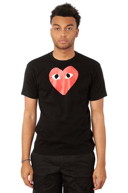 Comme Des Garcons Print Red Heart Tee - ROOTED