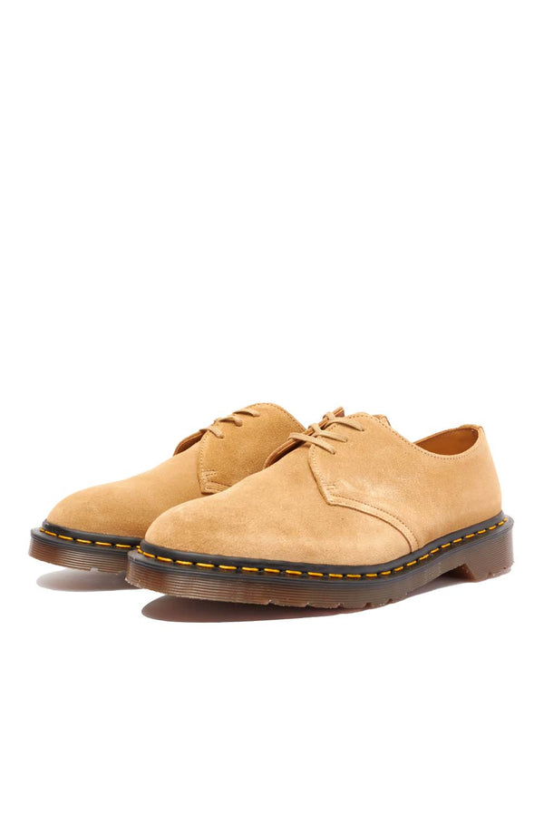 Dr Martens Mens 1461 Shoes 'Almond Beige Buck Suede' - ROOTED