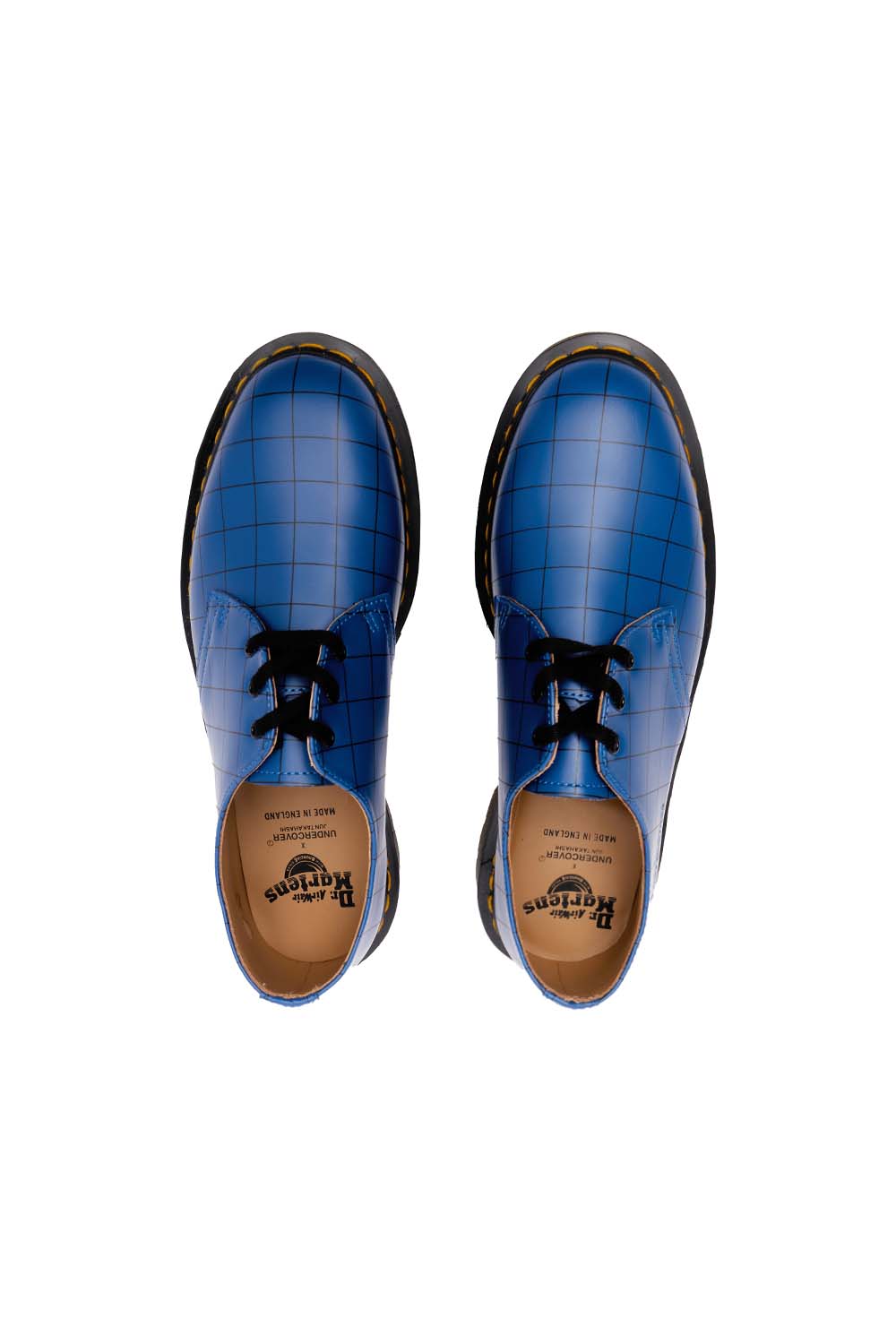 Dr. Martens x Undercover Mens 1461 Check Smooth Shoes 'Blue' - ROOTED