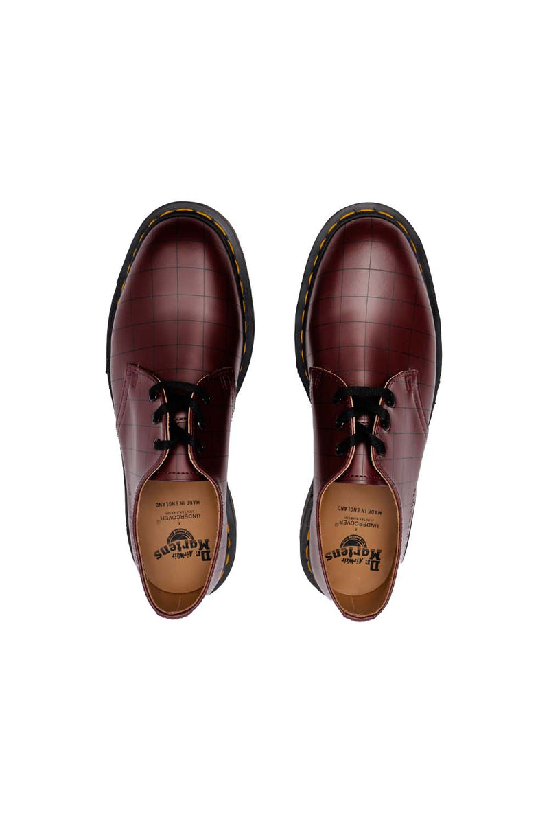 Dr. Martens x Undercover Mens 1461 Check Smooth Shoes 'Cherry' - ROOTED