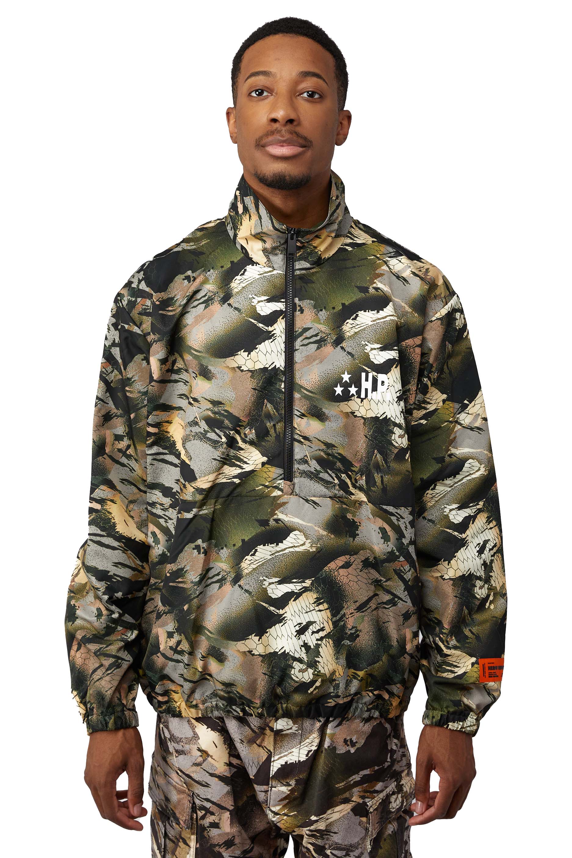 Heron Preston Camou Tape Windbreaker 'Camou Green' - ROOTED