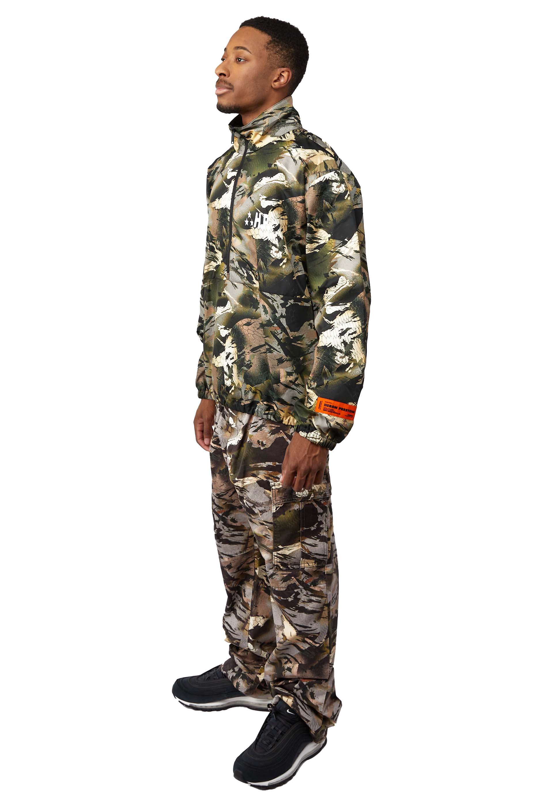Heron Preston Camou Tape Windbreaker 'Camou Green' - ROOTED