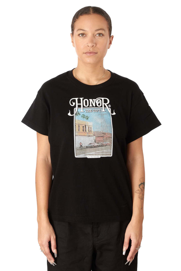 Honor The Gift Womens Our Block Tee 'Black' - ROOTED