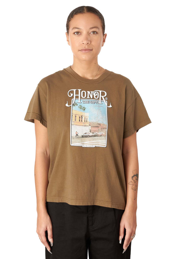 Honor The Gift Womens Our Block Tee 'Olive' - ROOTED