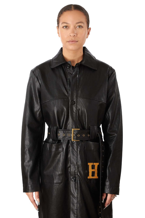 Honor The Gift Womens Vegan Trench 'Black' - ROOTED