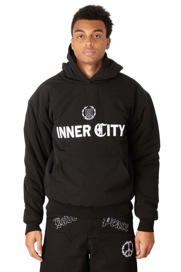 Honor The Gift Mens Inner City Puff Hoodie 'Black' - ROOTED