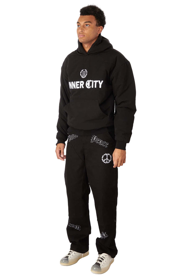 Honor The Gift Mens Inner City Puff Hoodie 'Black' - ROOTED