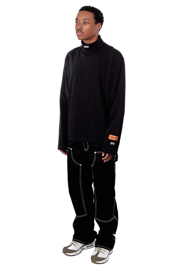 Heron Preston Mens Embroidred Rollback LS Tee 'Black/White' - ROOTED