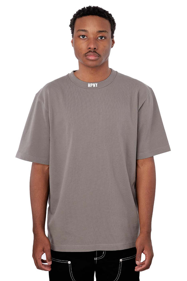 Heron Preston Mens HPNY Embroidered Tee 'Grey/White' - ROOTED