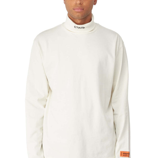 Heron Preston Mens NF CTNMB LS Rollneck Tee 'White' | ROOTED