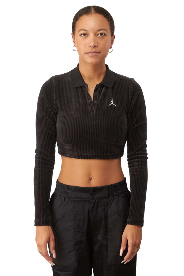 Air Jordan Womens Long-Sleeve Velour Top - ROOTED
