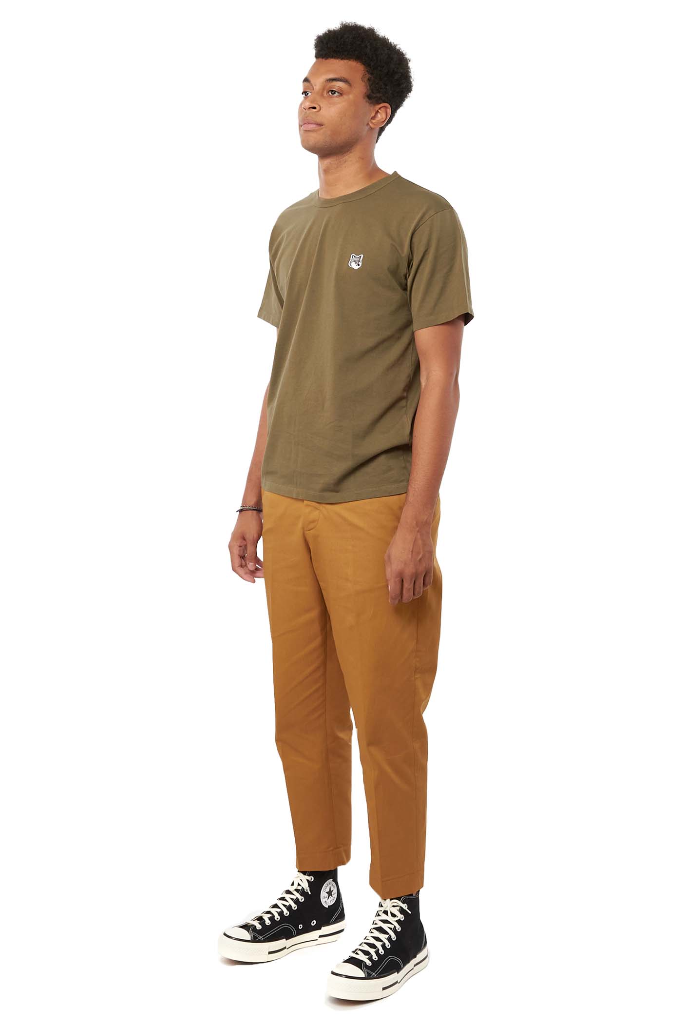 Maison Kitsune Mens Camel Pants - ROOTED