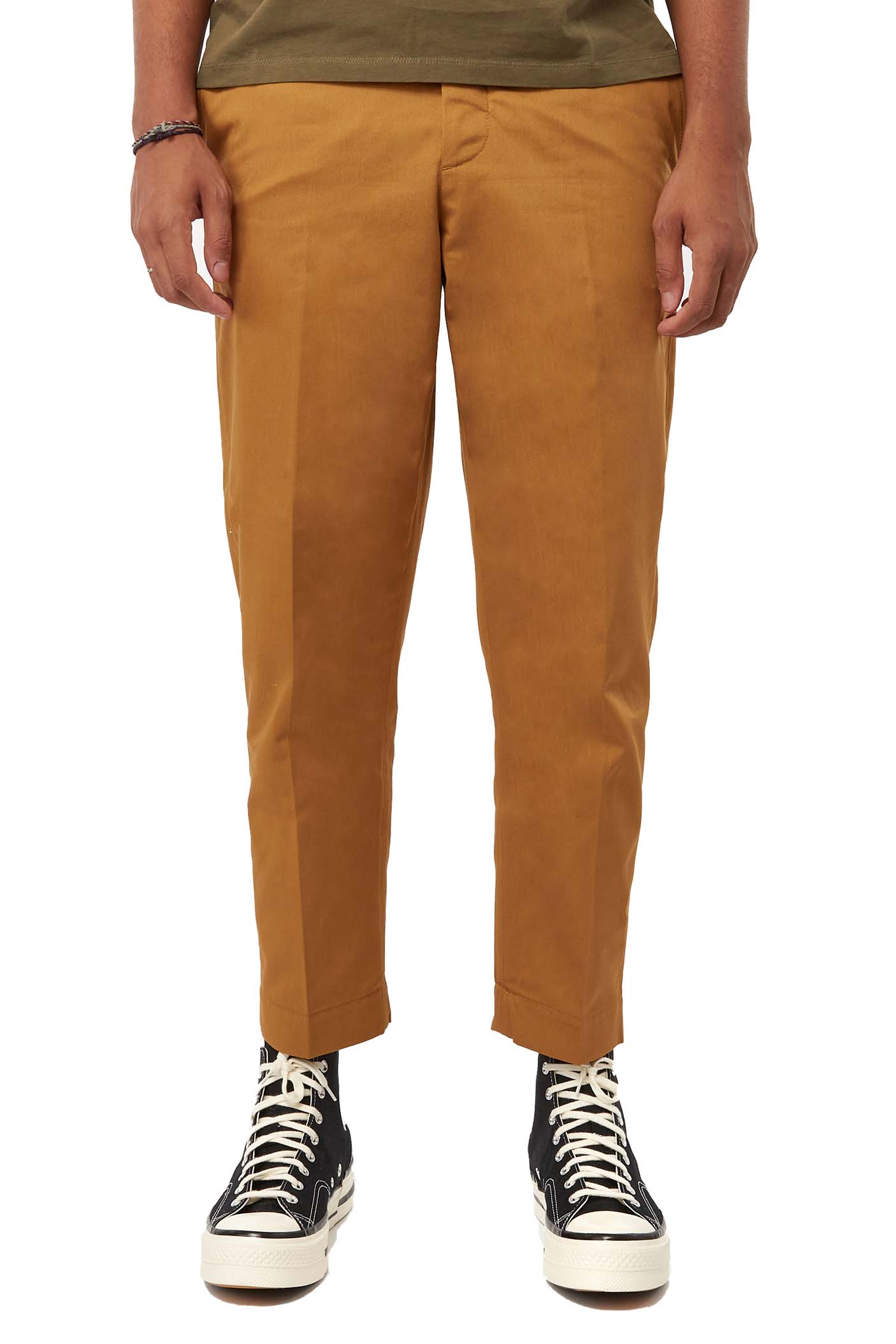 Maison Kitsune Mens Camel Pants - ROOTED