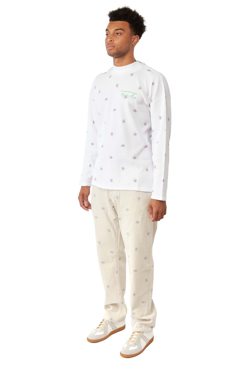 Martine Rose Mens Funnel Neck Tee 'Lilac Daisy' | ROOTED