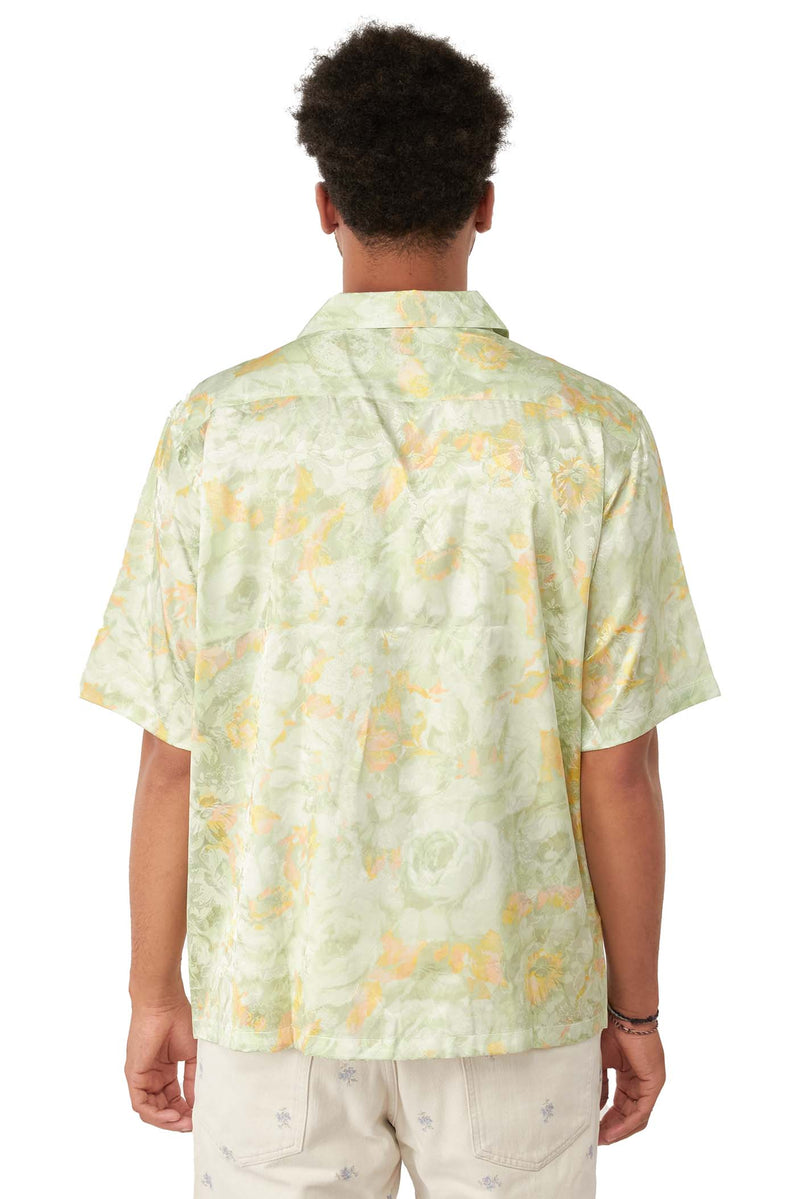 Martine Rose Mens Oversized Hawaiian Shirt 'Green Floral' | ROOTED