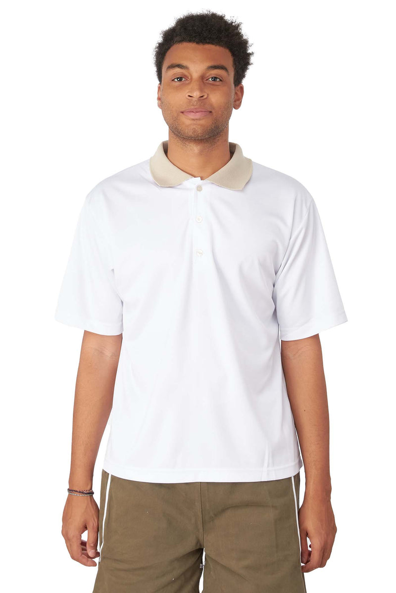 WHIM Mens Micro Poly Pique Golf Shirt 'Light Grey' - ROOTED