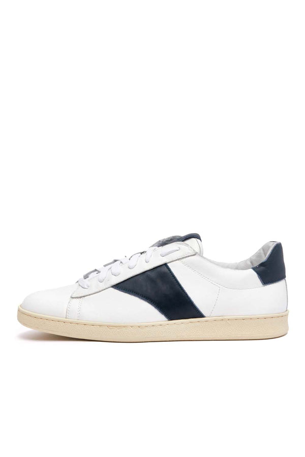 RHUDE Mens Court Shoe 'White/Navy' - ROOTED