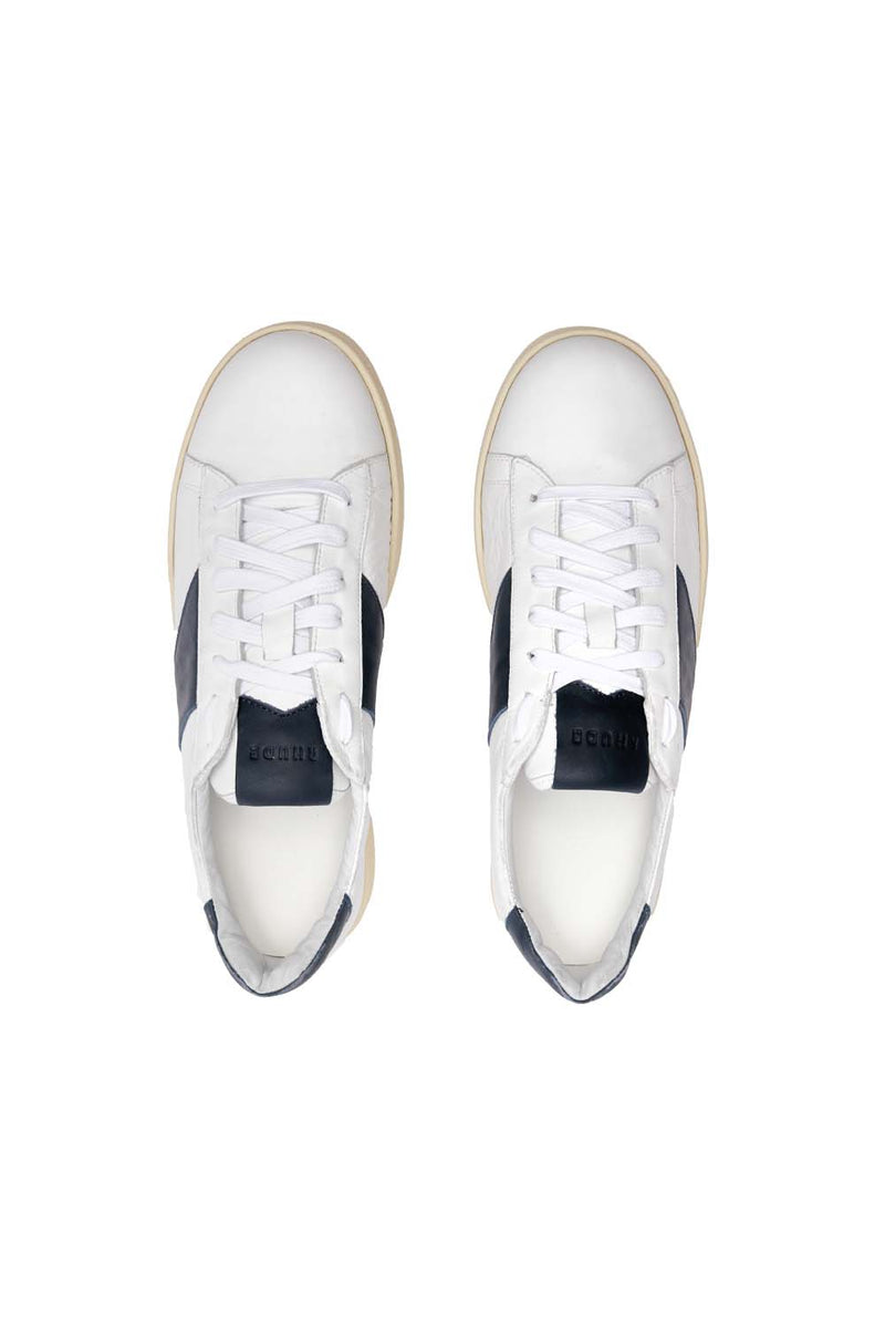 RHUDE Mens Court Shoe 'White/Navy' - ROOTED