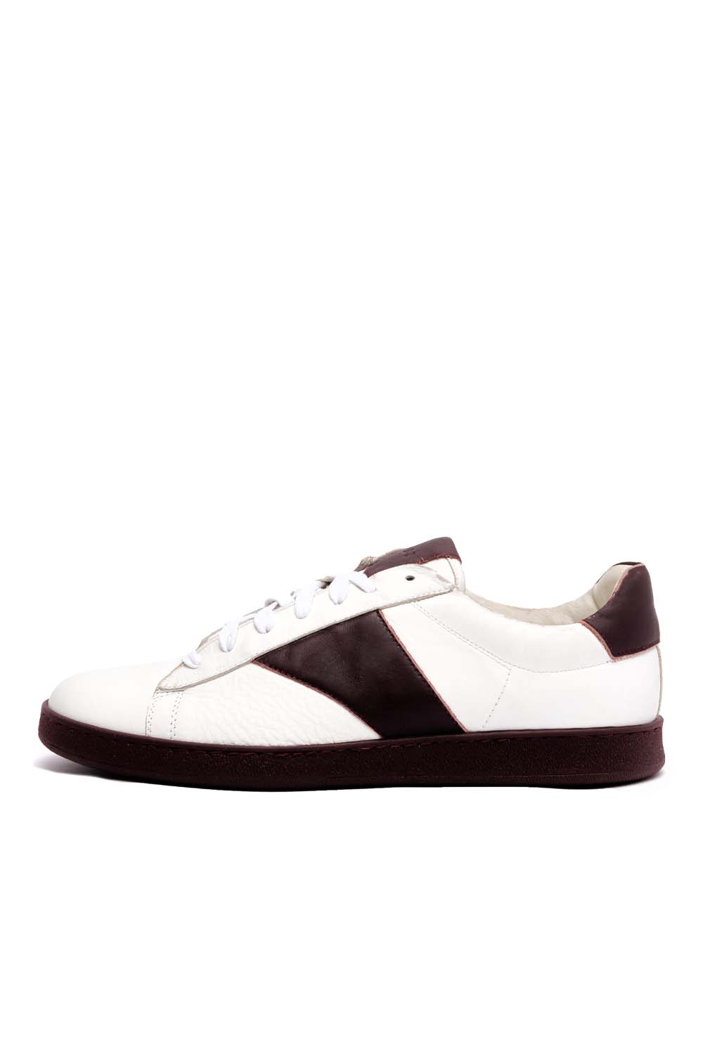 RHUDE Mens Court Shoe 'White/Maroon' - ROOTED