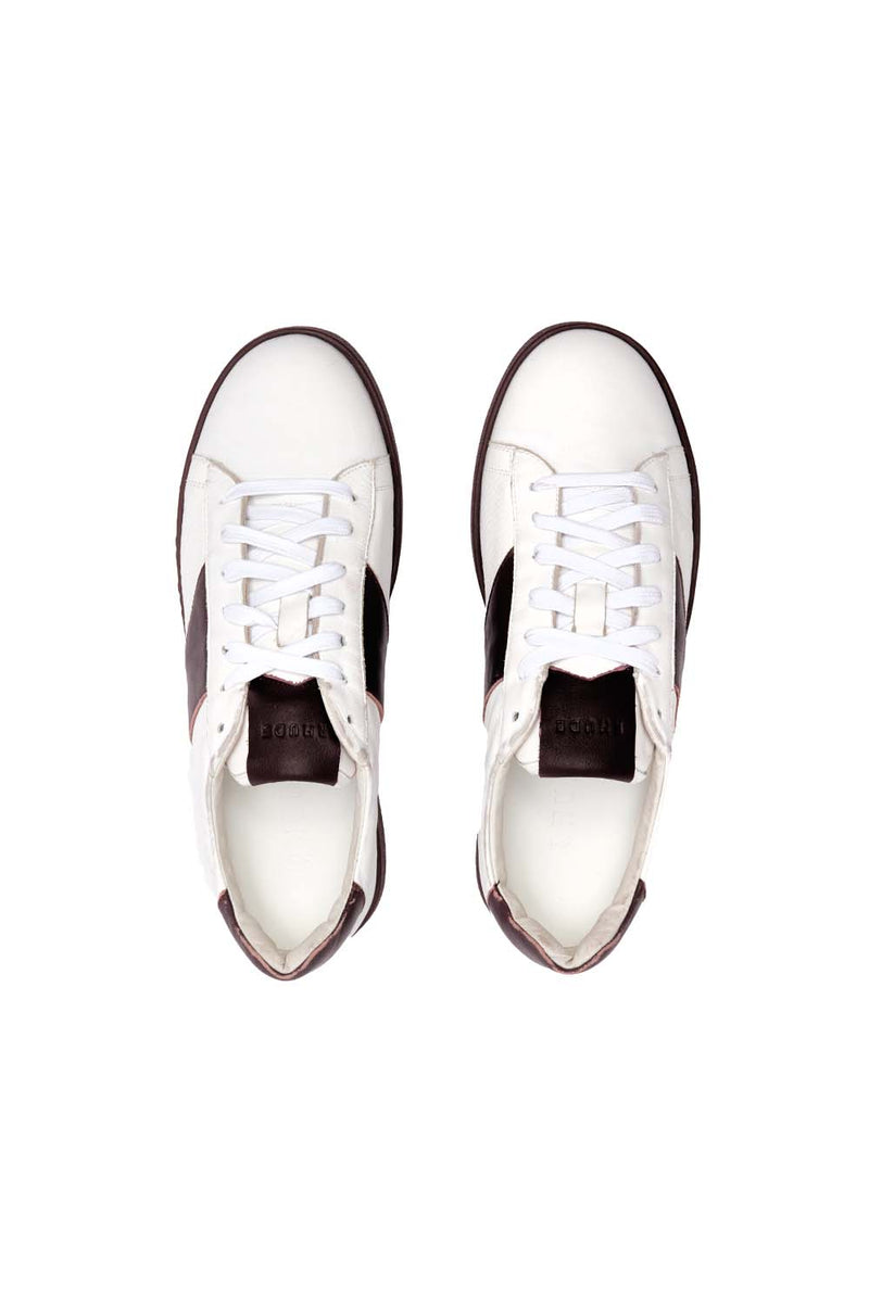 RHUDE Mens Court Shoe 'White/Maroon' - ROOTED