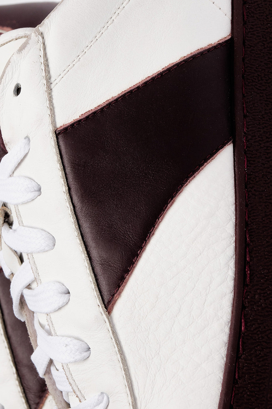 RHUDE Mens Court Shoe 'White/Maroon' - ROOTED