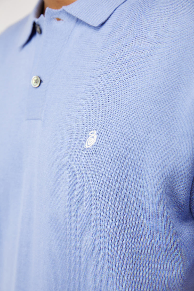 Stussy Classic SS Polo Sweater - 'Blue' | ROOTED