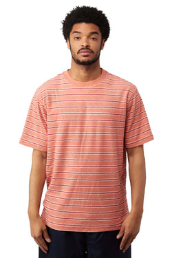 Stussy Striped Terry SS Crew- 'Peach' | ROOTED