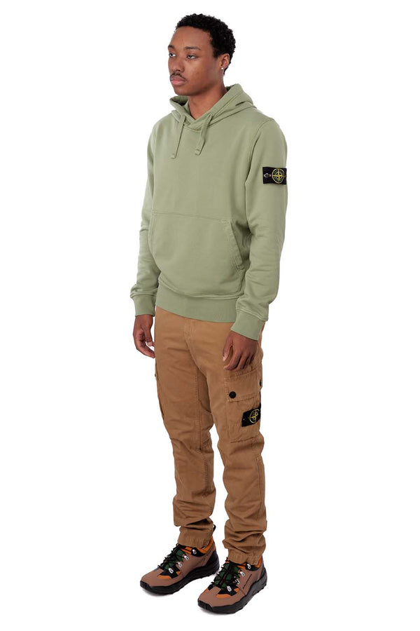 Stone Island Mens Fleece Hoodie 'Sage' - ROOTED